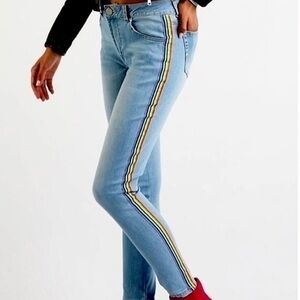 BBJ Midrise Rainbow Stripe Pride Skinny Ankle Jeans